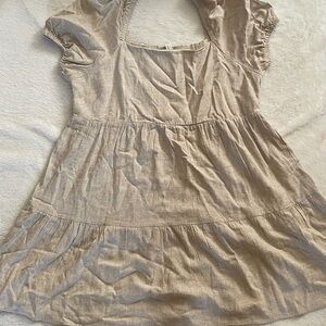 Beige Short Sleeve Dress